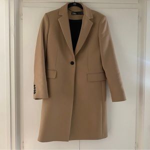 Zara Single Breasted Wool Blend Coat - Like New!